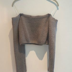 Gray sweater crop top new with tags
